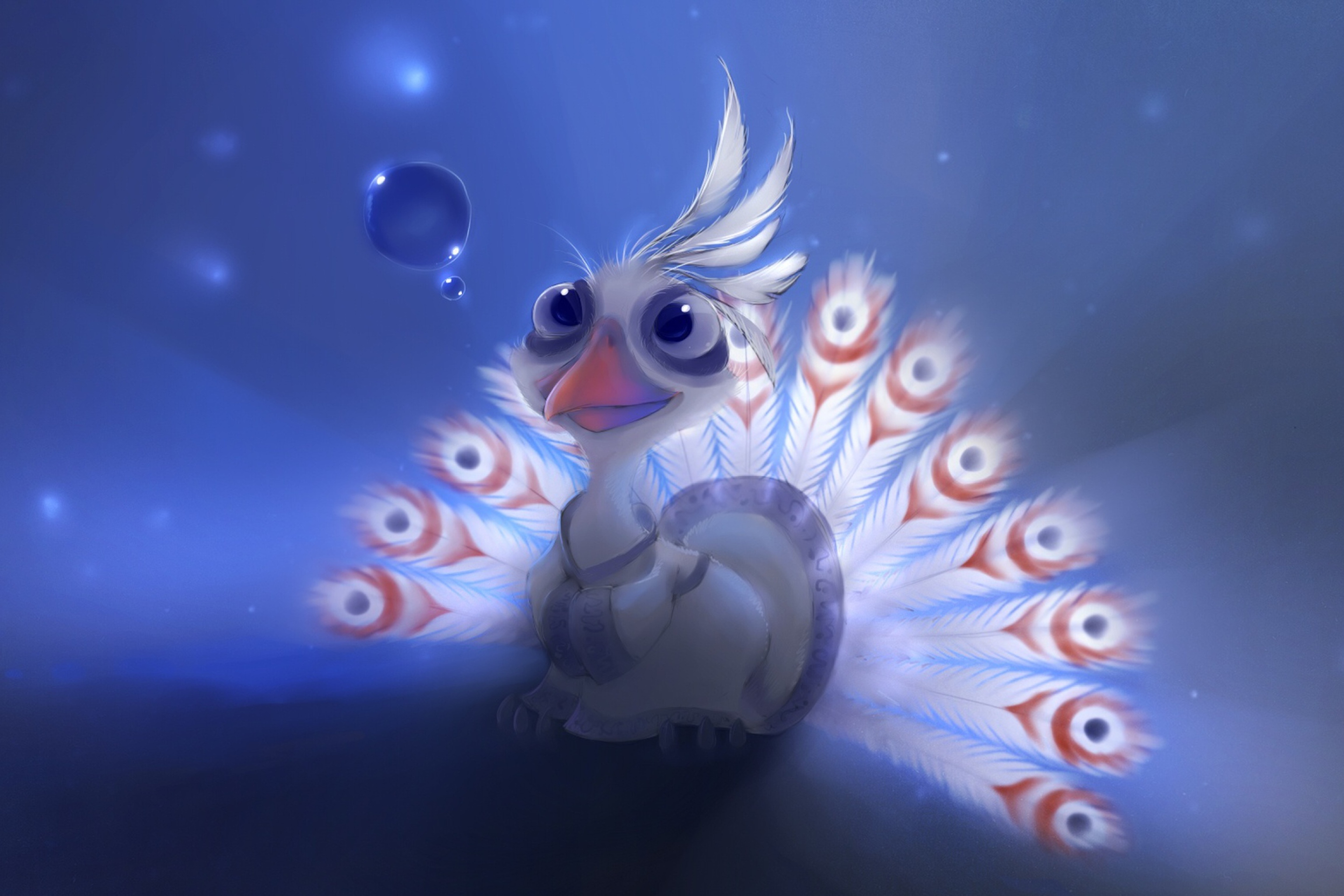 White Peacock Painting wallpaper 2880x1920
