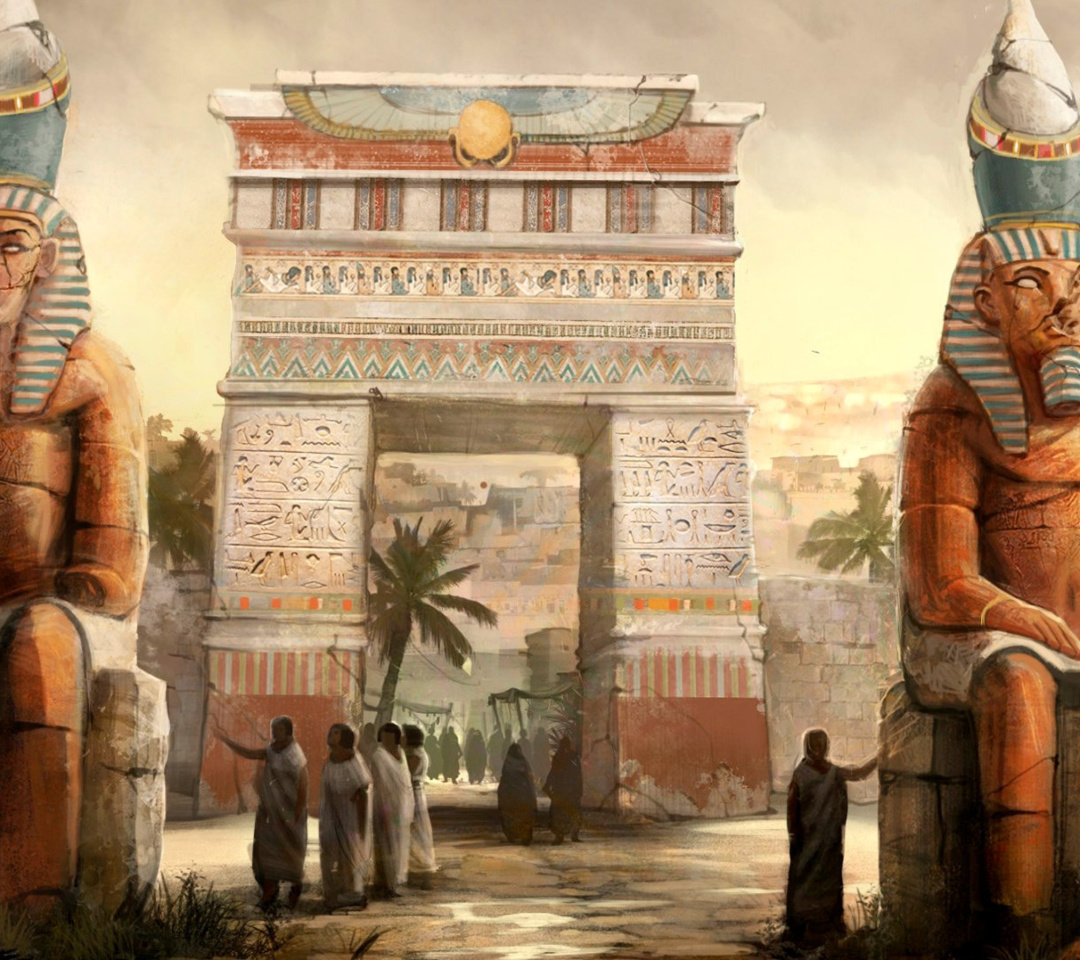Fondo de pantalla Ancient Egypt Statues 1080x960