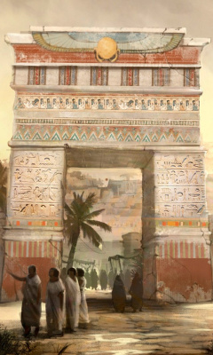 Das Ancient Egypt Statues Wallpaper 240x400