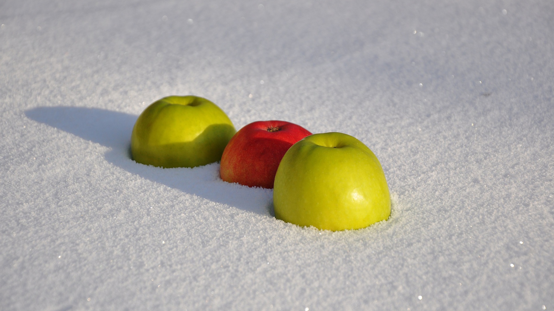 Apples in Snow wallpaper 1920x1080