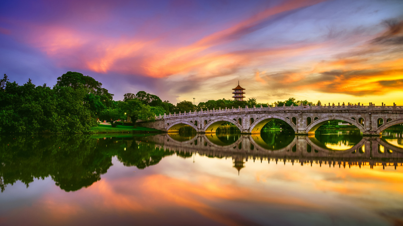 Обои Chinese Garden Singapore 1366x768