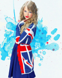 Taylor Swift British Flag Colors wallpaper 128x160