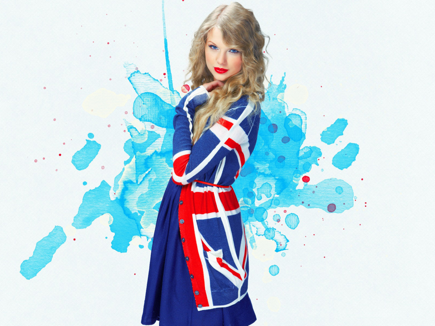 Taylor Swift British Flag Colors wallpaper 1400x1050