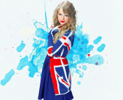 Обои Taylor Swift British Flag Colors 176x144