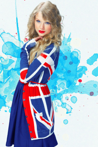 Fondo de pantalla Taylor Swift British Flag Colors 320x480