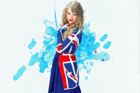 Das Taylor Swift British Flag Colors Wallpaper 480x320