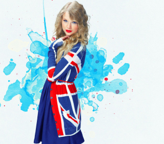 Taylor Swift British Flag Colors - Obrázkek zdarma pro 208x208