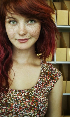 Beautiful Freckled Redhead wallpaper 240x400