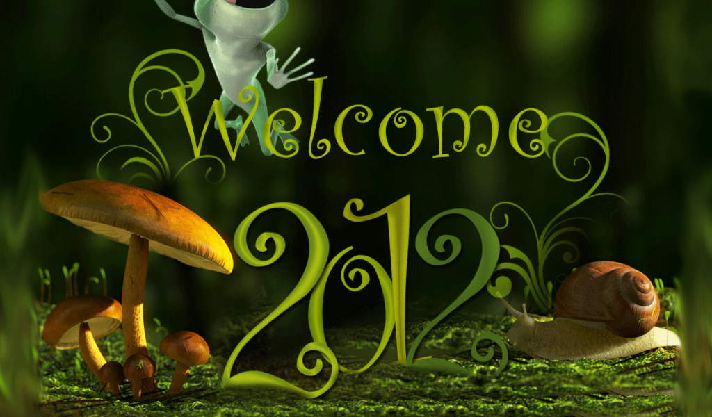 Welcome New Year 2012 wallpaper 1024x600