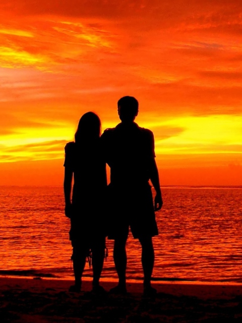 Das Romantic Silhouettes Wallpaper 480x640