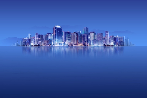 Das Blue City HD Wallpaper 480x320