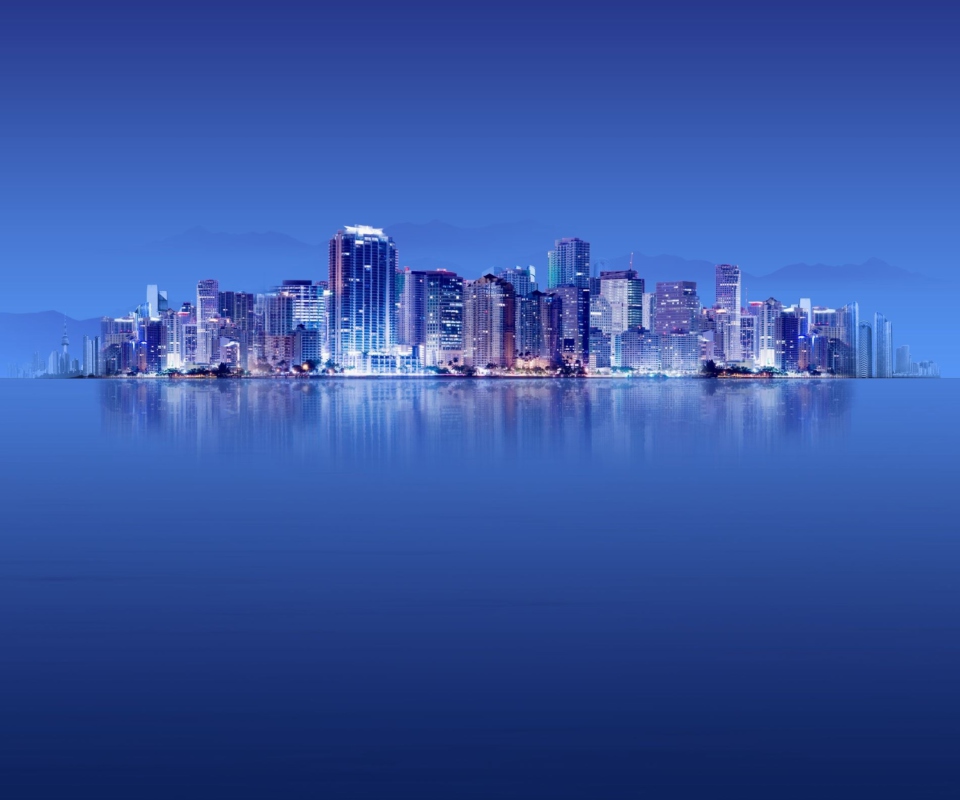 Fondo de pantalla Blue City HD 960x800