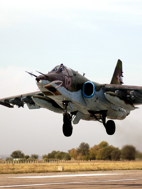 Fondo de pantalla Sukhoi Su 25 Frogfoot Ground Attack Aircraft 480x640