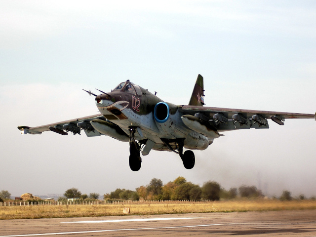 Обои Sukhoi Su 25 Frogfoot Ground Attack Aircraft 640x480