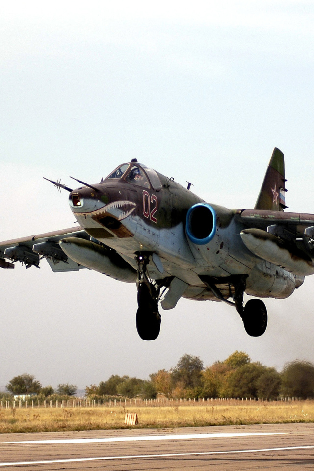 Sukhoi Su 25 Frogfoot Ground Attack Aircraft wallpaper 640x960