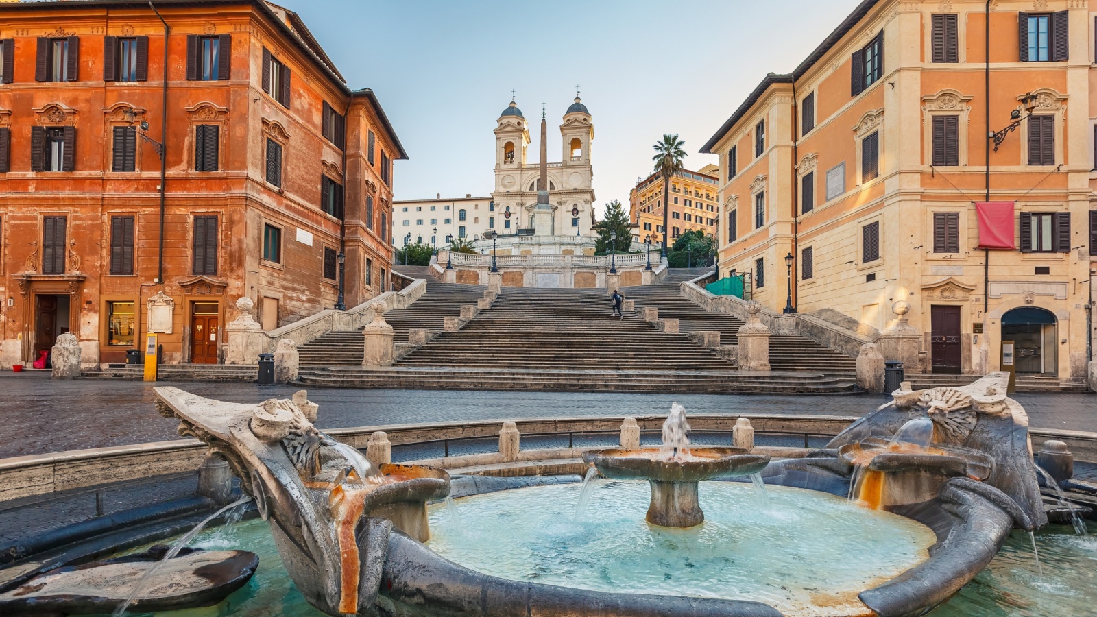 Screenshot №1 pro téma Spanish Steps in Rome and Fontana della Barcaccia 1600x900