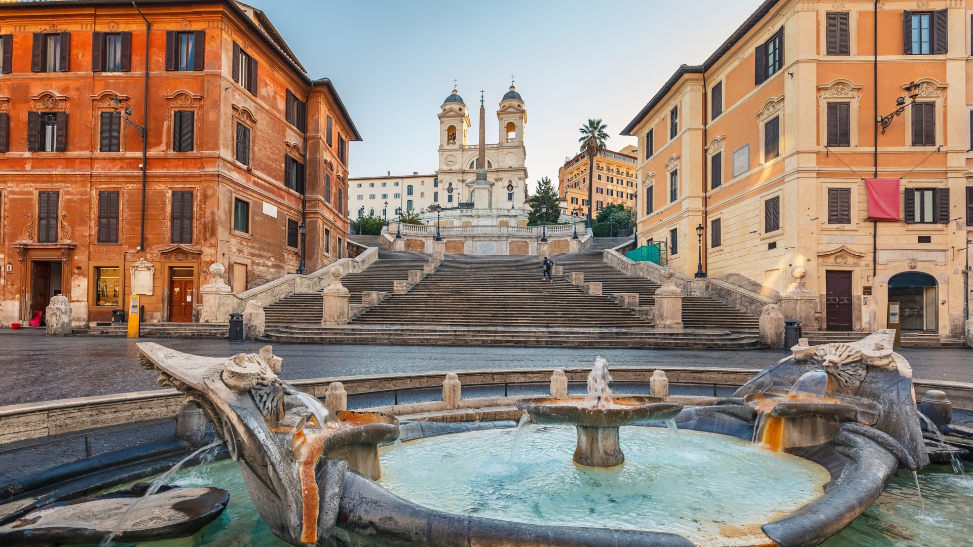 Sfondi Spanish Steps in Rome and Fontana della Barcaccia 1920x1080