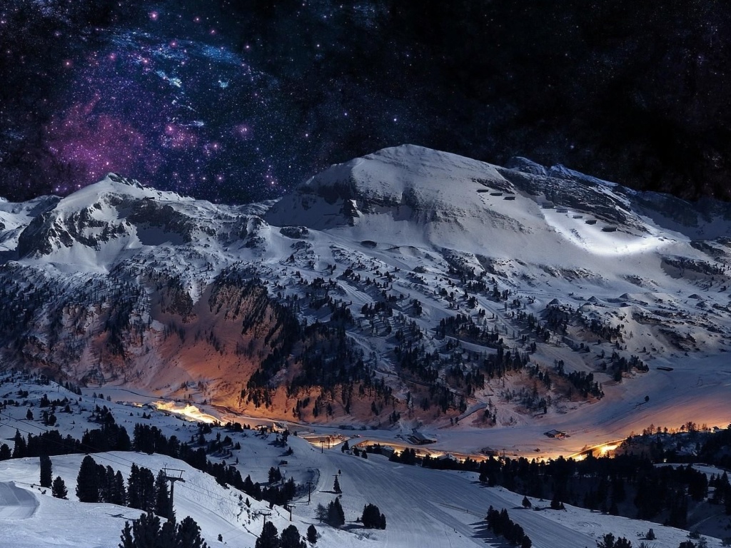 Night Mountain wallpaper 1024x768