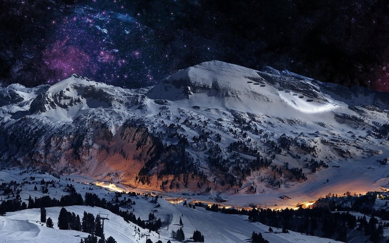 Das Night Mountain Wallpaper 1280x800