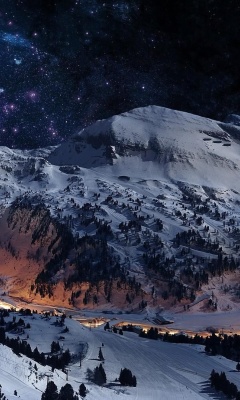 Das Night Mountain Wallpaper 240x400