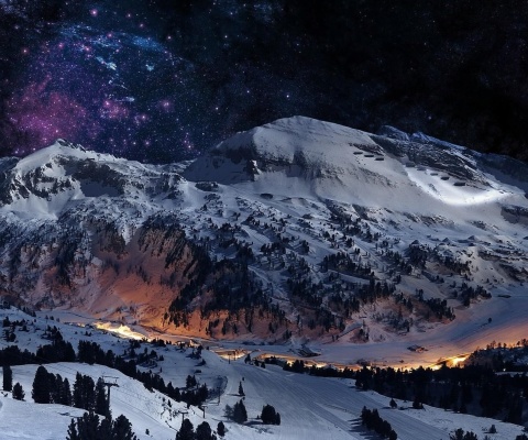Night Mountain wallpaper 480x400