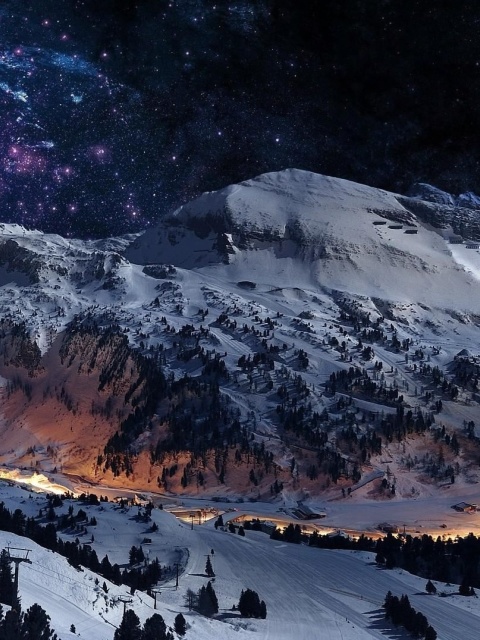 Night Mountain wallpaper 480x640