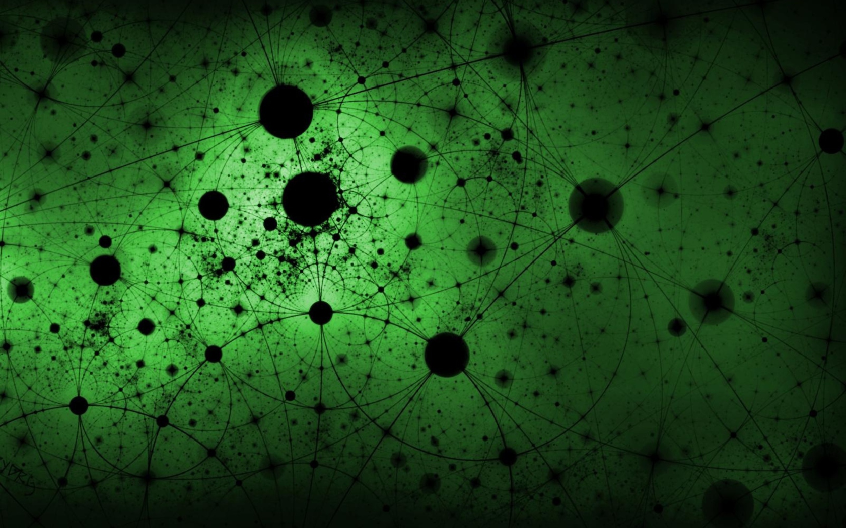 Обои Abstract Green Circles 1680x1050