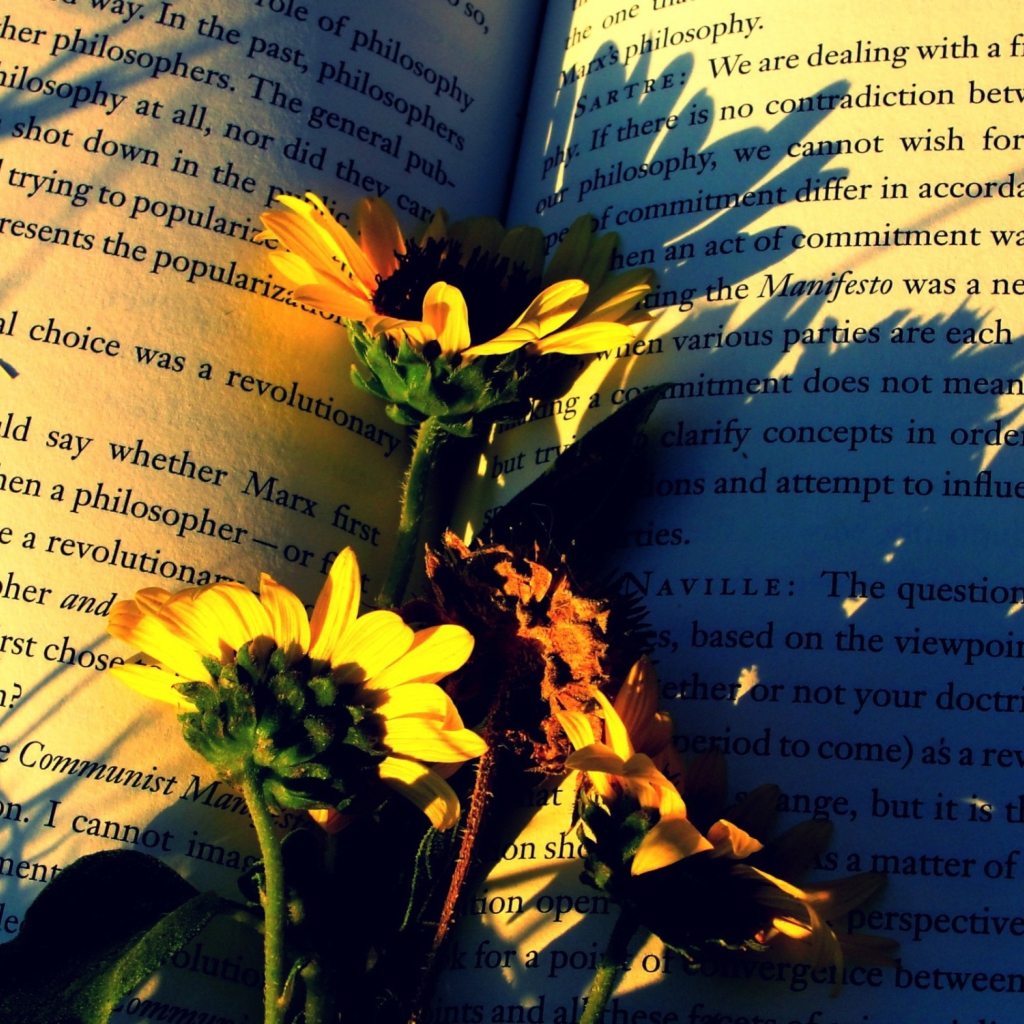 Book And Flowers wallpaper 1024x1024
