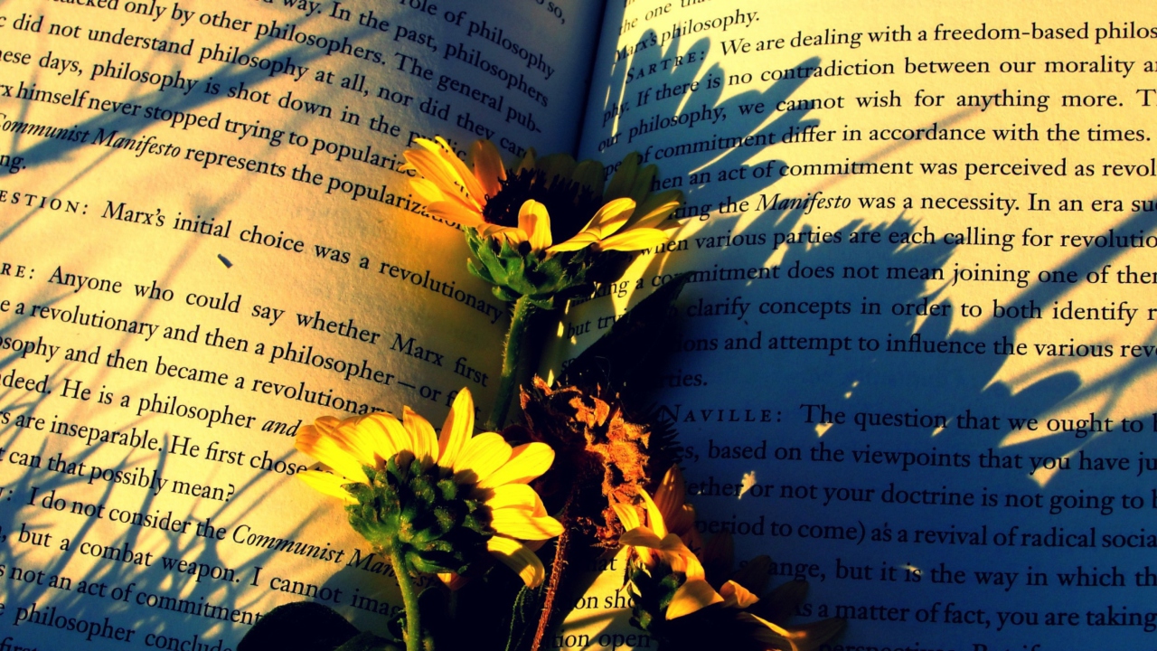 Book And Flowers wallpaper 1280x720