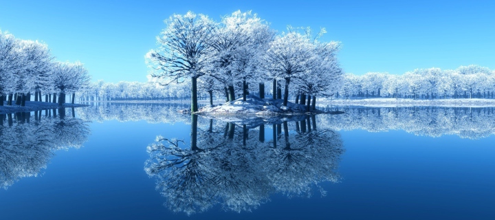 Das Winter Reflections Wallpaper 720x320