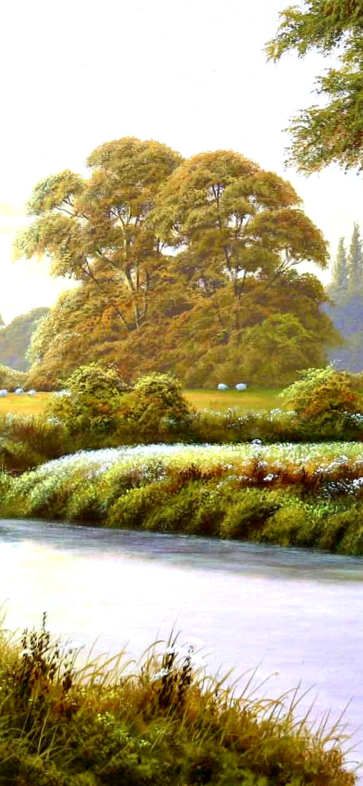Terry Grundy Autumn Coming Landscape Painting wallpaper 1170x2532