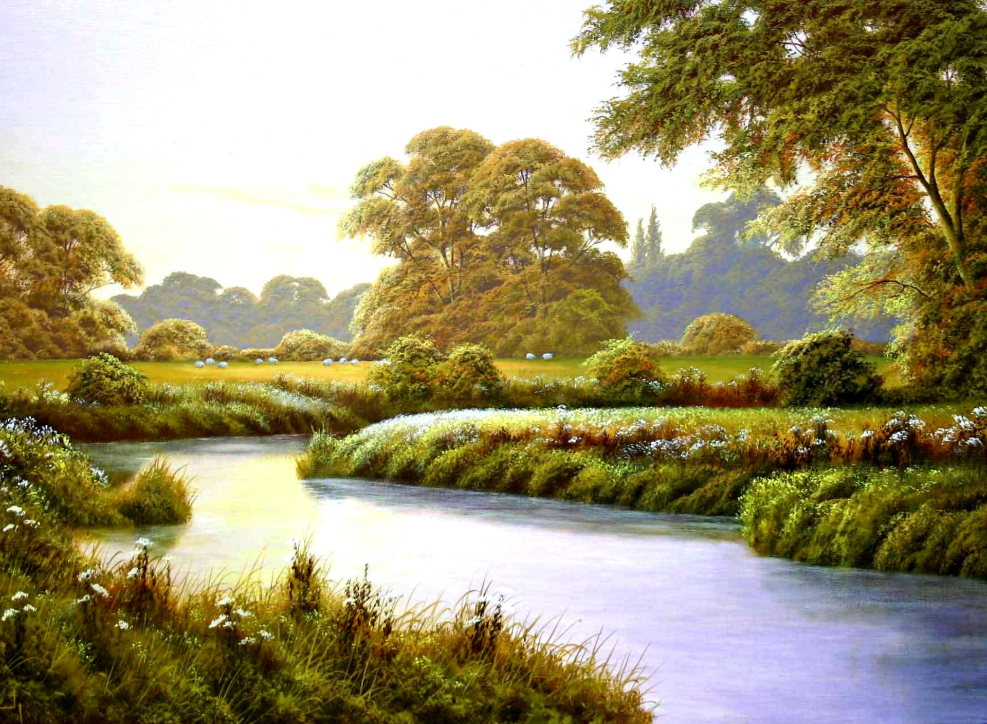 Fondo de pantalla Terry Grundy Autumn Coming Landscape Painting 1920x1408