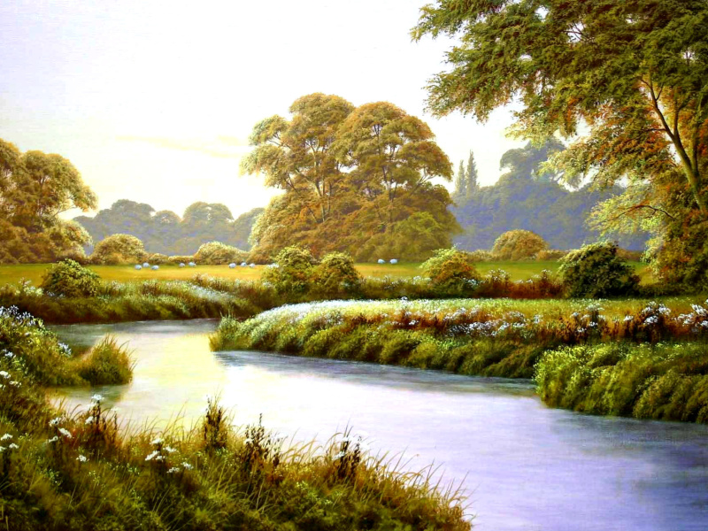 Das Terry Grundy Autumn Coming Landscape Painting Wallpaper 800x600