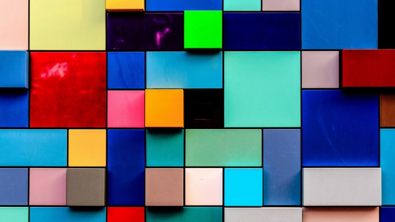 Colored squares wallpaper 1366x768