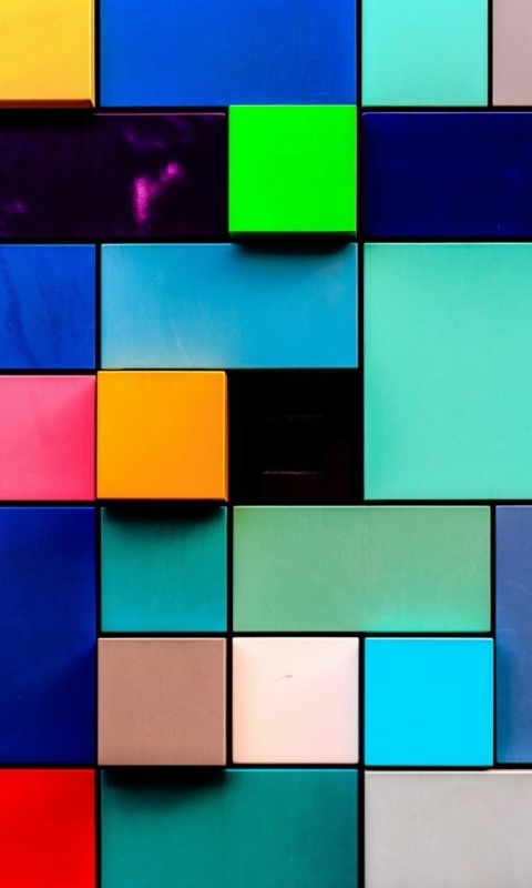 Colored squares wallpaper 480x800