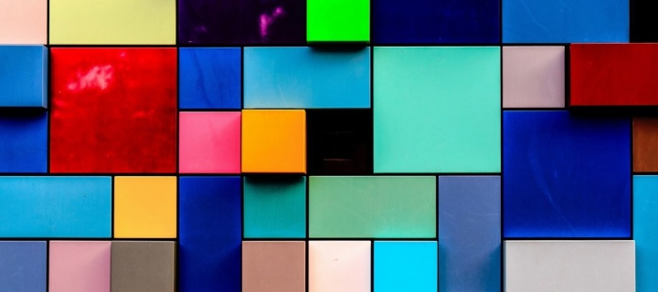 Colored squares wallpaper 720x320