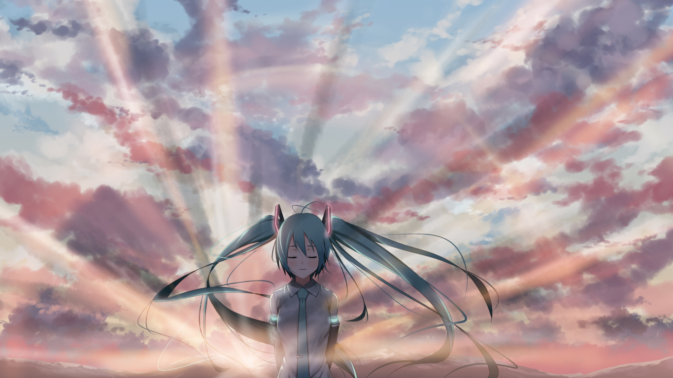Das Vocaloid, Hatsune Miku Wallpaper 1366x768