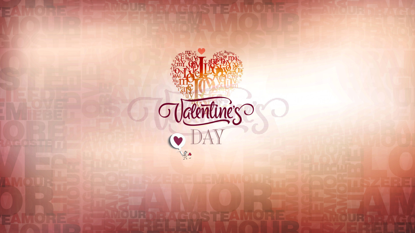 Das February 14 Valentines Day Wallpaper 1366x768