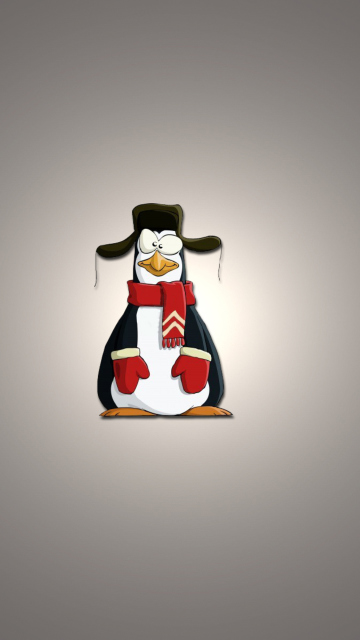 Das Funny Penguin Illustration Wallpaper 360x640