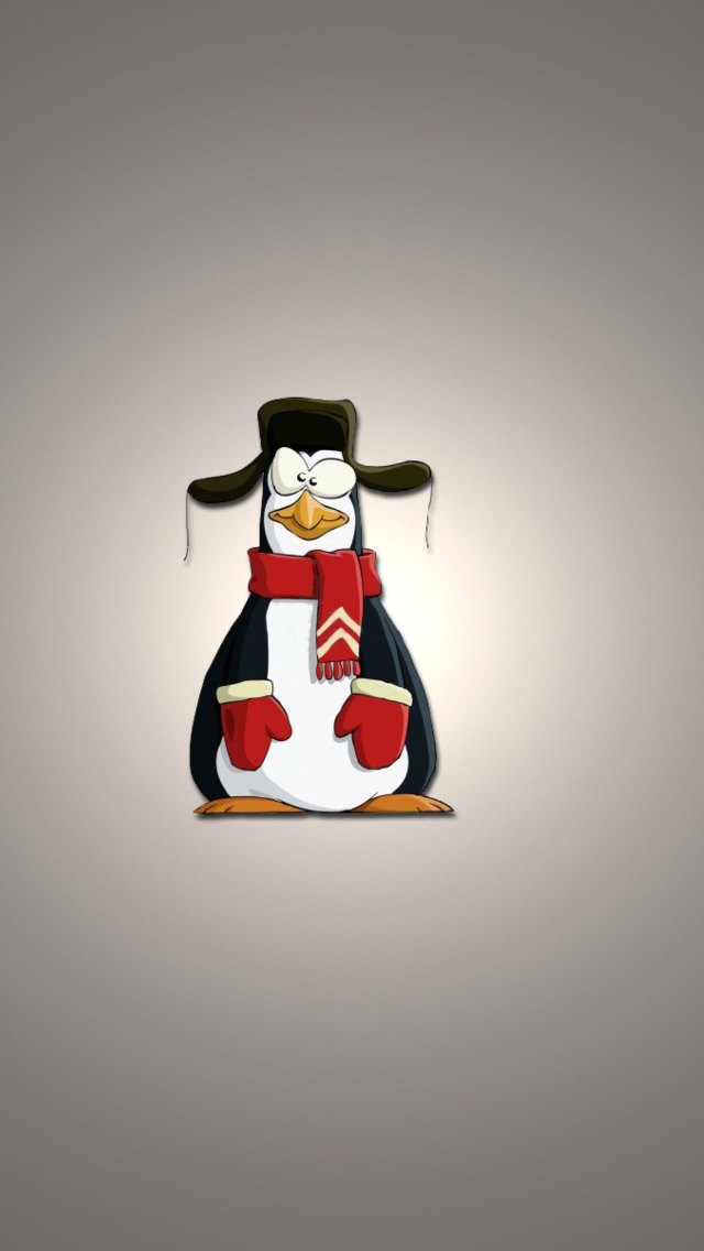 Обои Funny Penguin Illustration 640x1136