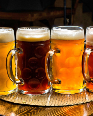 One Liter Beer Mugs Background for 240x320