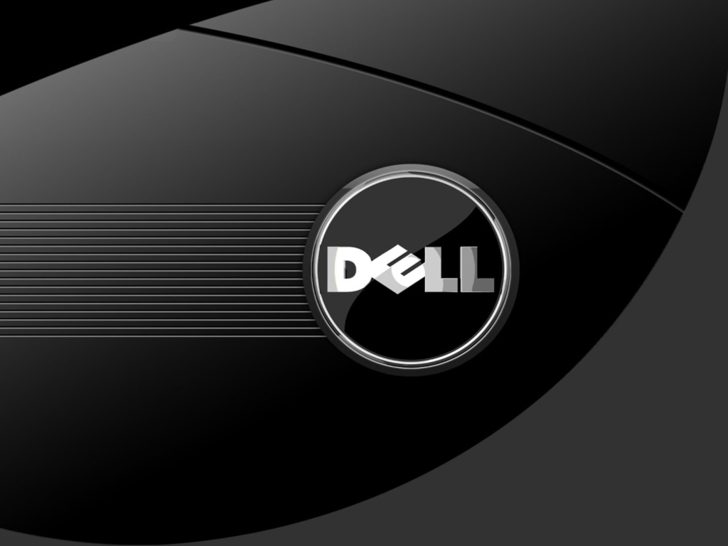 Das Dell Black And White Logo Wallpaper 1024x768