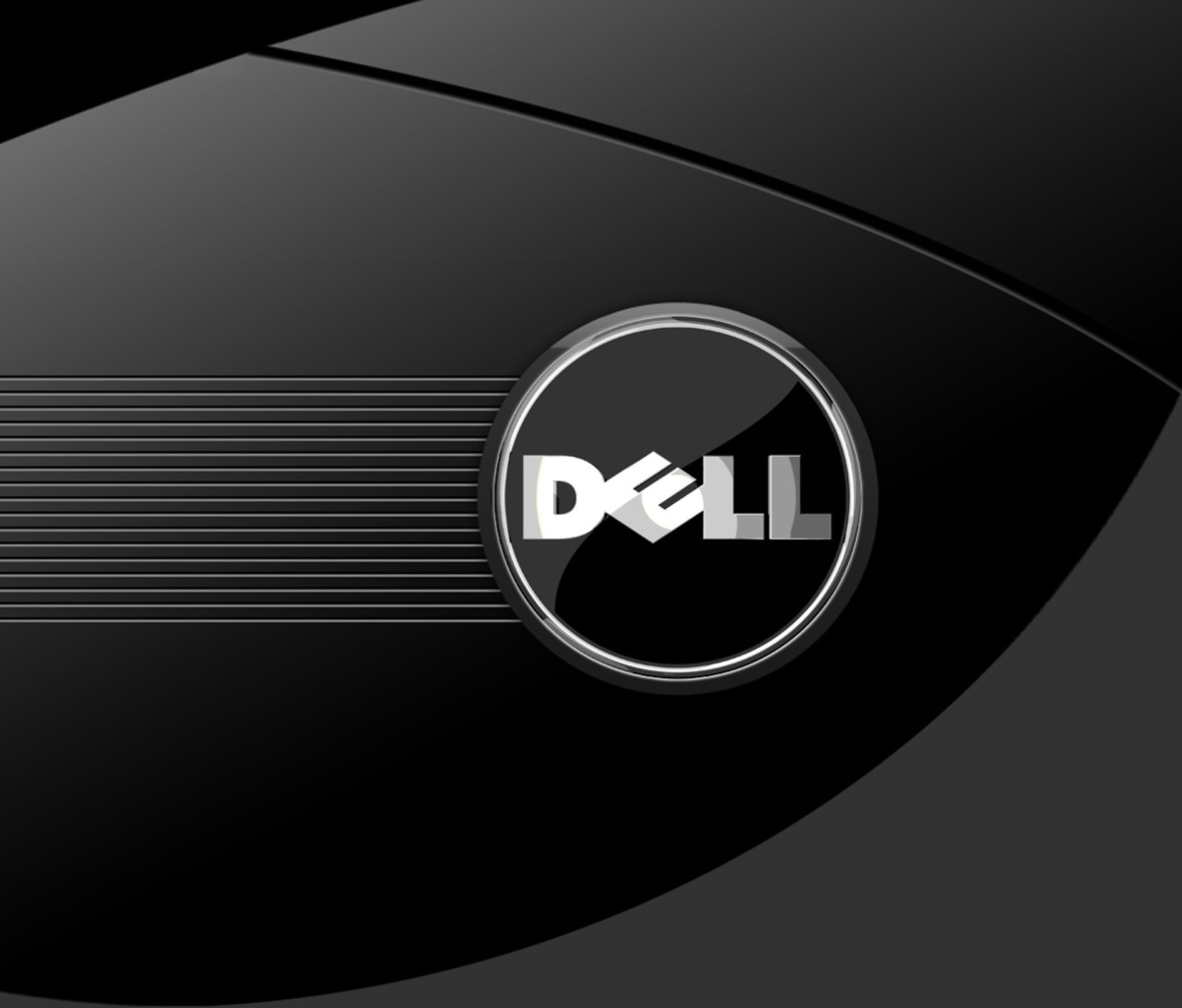 Обои Dell Black And White Logo 1200x1024