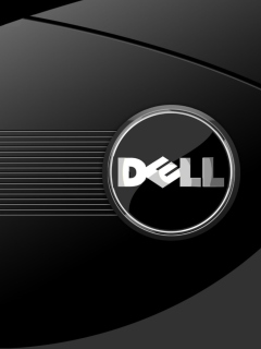 Обои Dell Black And White Logo 240x320