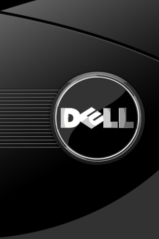 Обои Dell Black And White Logo 320x480