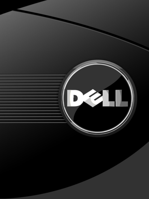 Обои Dell Black And White Logo 480x640
