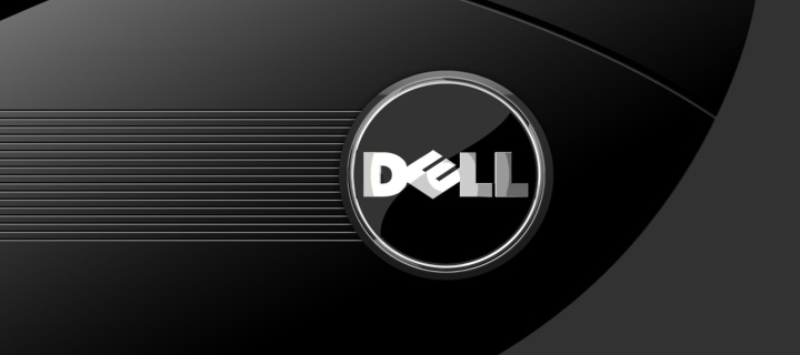 Das Dell Black And White Logo Wallpaper 720x320