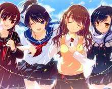 Fondo de pantalla Anime Schoolgirls 220x176