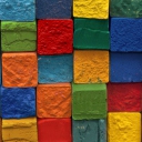 Fondo de pantalla Colorful Bricks 128x128