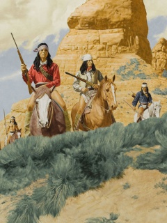 Das Native American Indians Riders Wallpaper 240x320